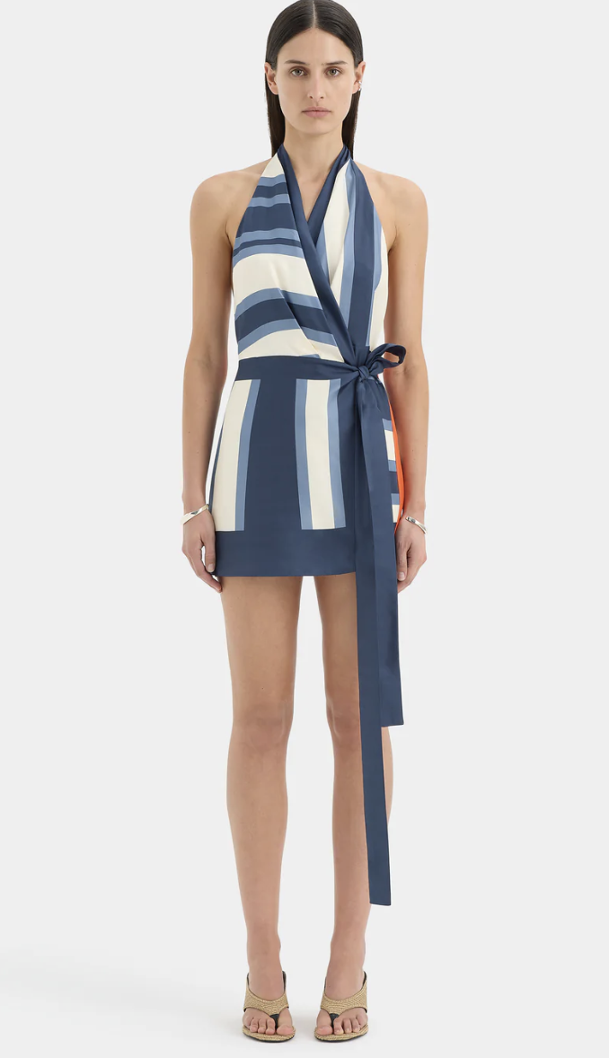 Dazed Wrap Halter Mini Dress by SIR.